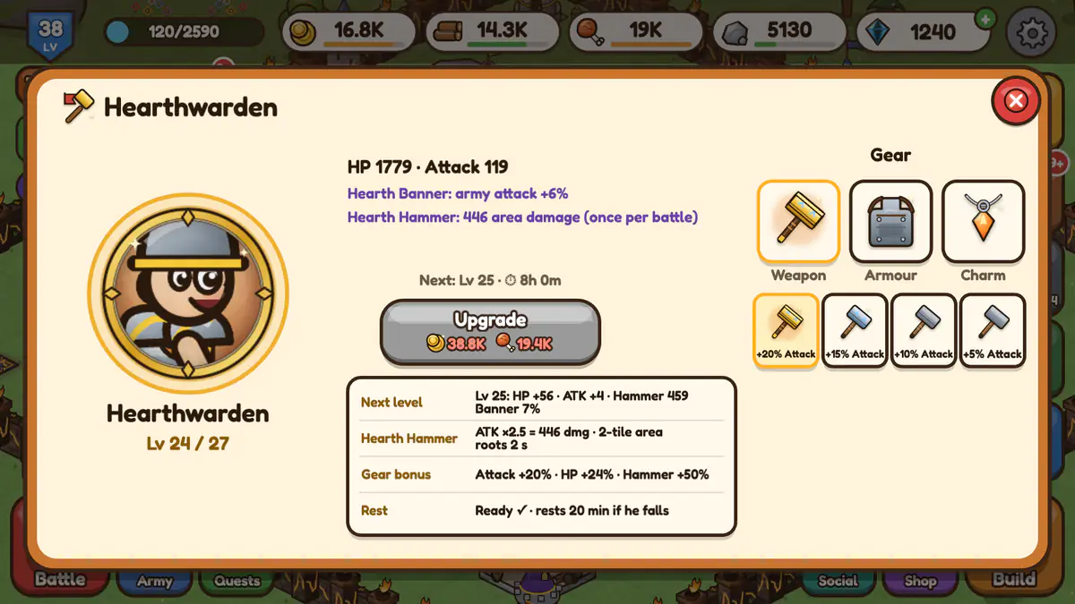 Screenshot: Equip Your Hero