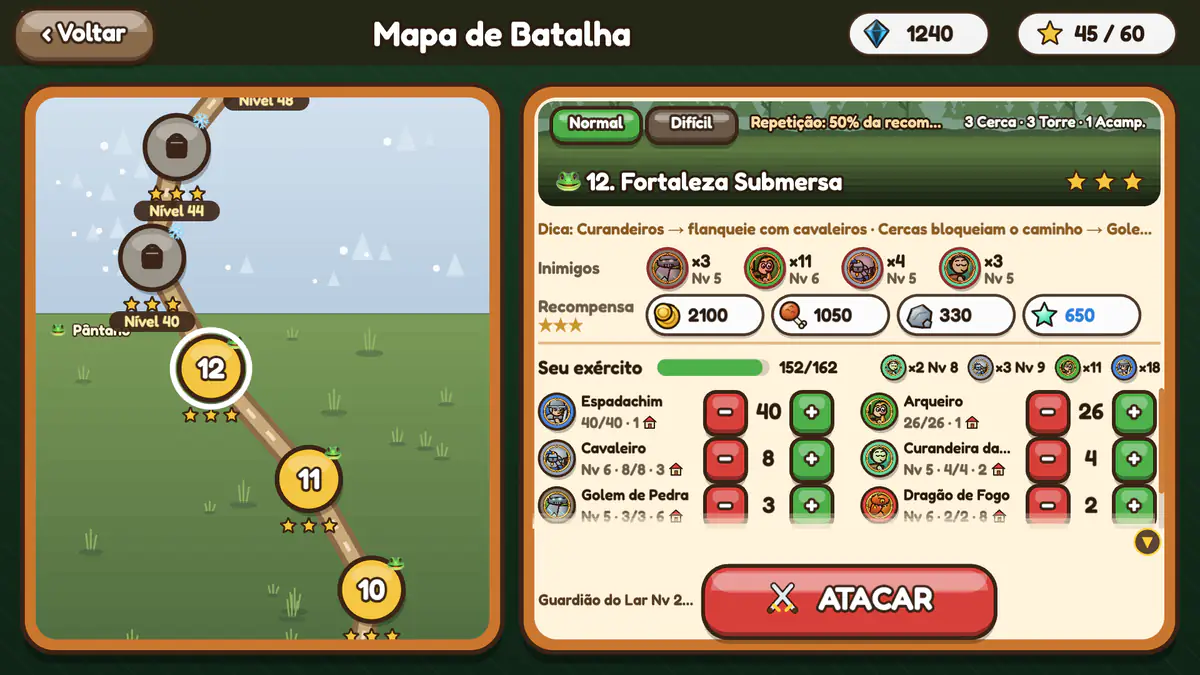 Captura de tela: 20 batalhas e chefões